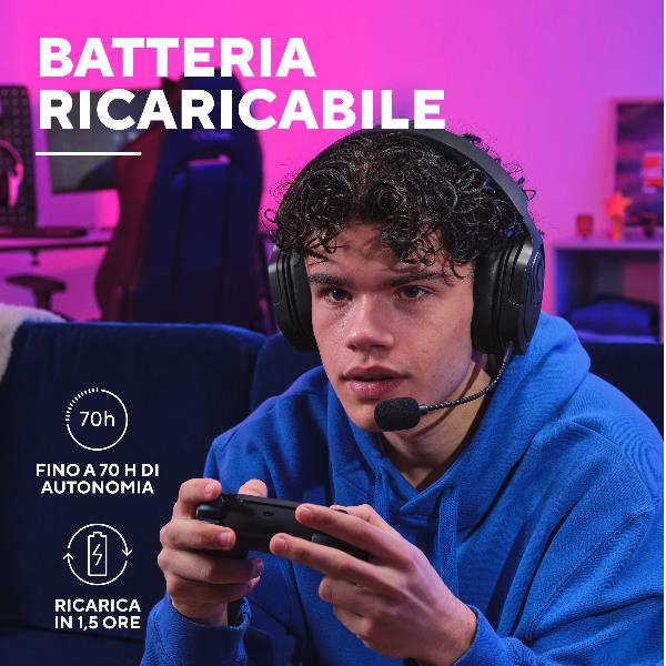 Cuffie Gaming Trust GXT 493PS Wireless BT 2.4GHz per PS5 Nero - SKU: 25746 - Immagine 2