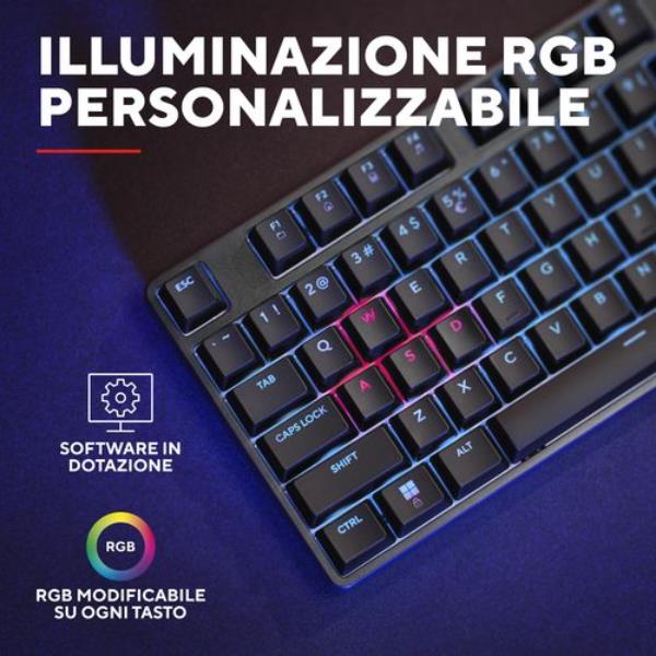 Tastiera Gaming Trust GXT 864 Cada TKL Meccanica Cablata RGB Italiano - immagine 3