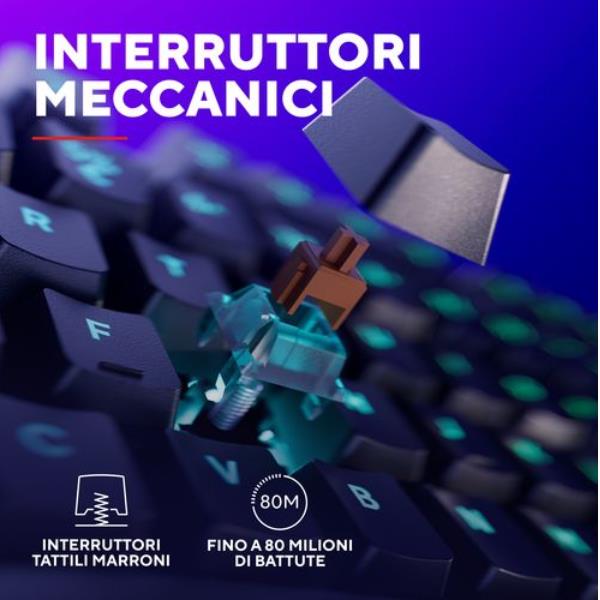 Tastiera Gaming Trust GXT 864 Cada TKL Meccanica Cablata RGB Italiano - immagine 4