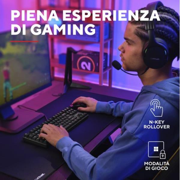 Tastiera Gaming Trust GXT 864 Cada TKL Meccanica Cablata RGB Italiano - immagine 5