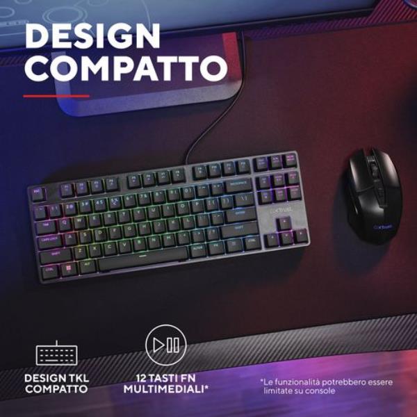 Tastiera Gaming Trust GXT 864 Cada TKL Meccanica Cablata RGB Italiano - immagine 9