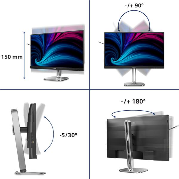 Monitor Philips 27B2N4500 27 IPS 2K Pivot Regolabile - SKU: 27B2N4500 - Immagine 2