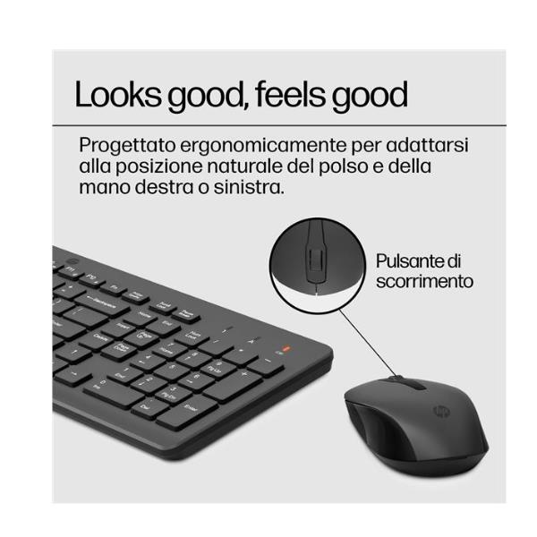 Kit Tastiera e Mouse Wireless HP 330 Nero Italiano - immagine 3