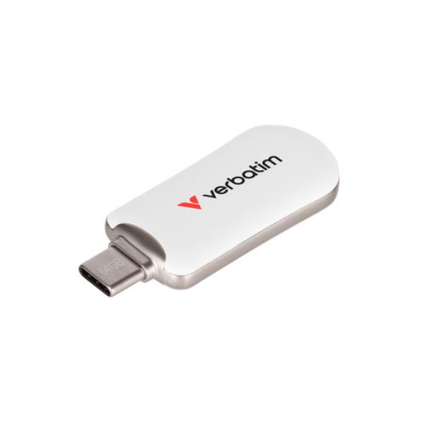 Chiavetta USB Verbatim Plectra 128GB USB-C Bianco 100MB/s - immagine 4