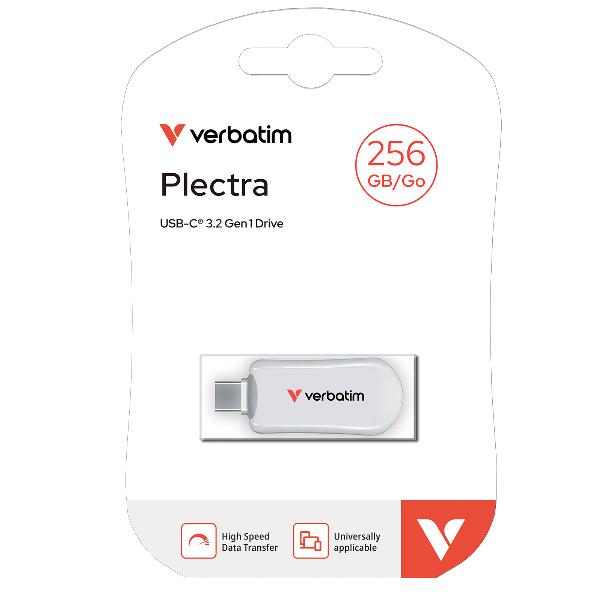 Chiavetta USB Verbatim Plectra 256GB USB-C Bianca 100MB/s - immagine 4