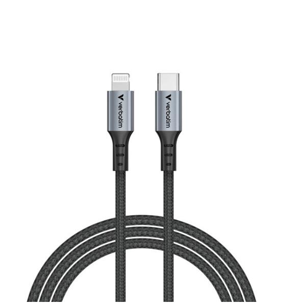 Cavo USB-C a Lightning Verbatim 1.2m Nylon Grigio 60W - immagine 4