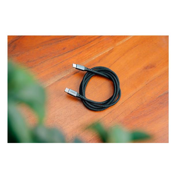 Cavo USB-C Verbatim 100W 1.2m Nylon Grigio - immagine 4