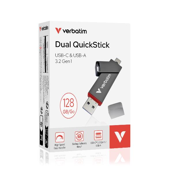 Chiavetta USB Verbatim DUAL 128GB USB 3.2 + USB-C Grigio - immagine 3