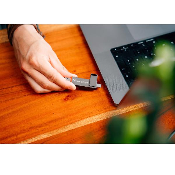 Chiavetta USB Verbatim Dual 256GB USB 3.2 e USB-C Grigio - immagine 2