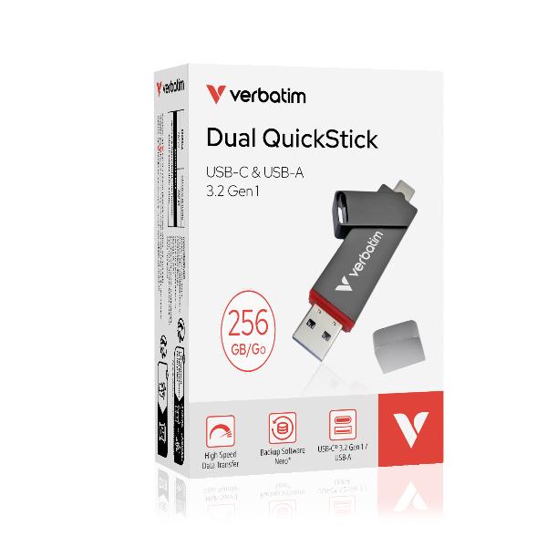 Chiavetta USB Verbatim Dual 256GB USB 3.2 e USB-C Grigio - immagine 6