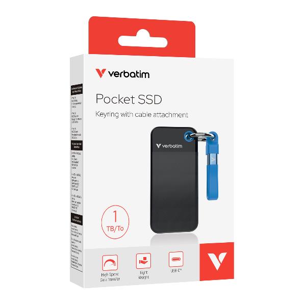 SSD Esterno Verbatim POCKET 1TB USB 3.2 Gen2 Type-C - immagine 3