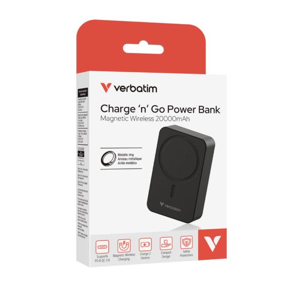 Power Bank Verbatim 20000mAh Magnetico Ricarica Wireless - immagine 3