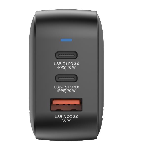 Caricatore Notebook Verbatim Mini GAN 3 Porte 70W Nero - immagine 4