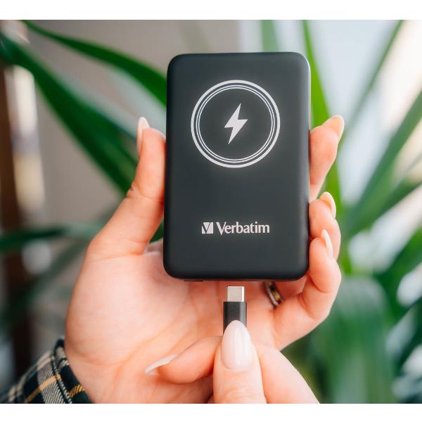Power Bank Verbatim 10000mAh Magnetico Ricarica Wireless - immagine 2