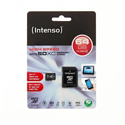 Memory Card Micro SD Intenso 64GB Classe 10 20MB/s - immagine 3