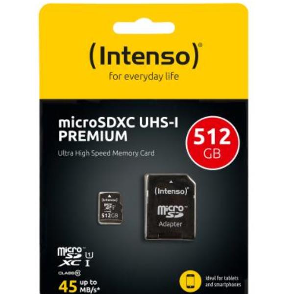 Memory Card Micro SD Intenso 512GB Classe 10 45MB/s - immagine 2
