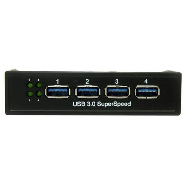Hub USB Startech 4 Porte USB 3.0 Frontale Nero - immagine 2