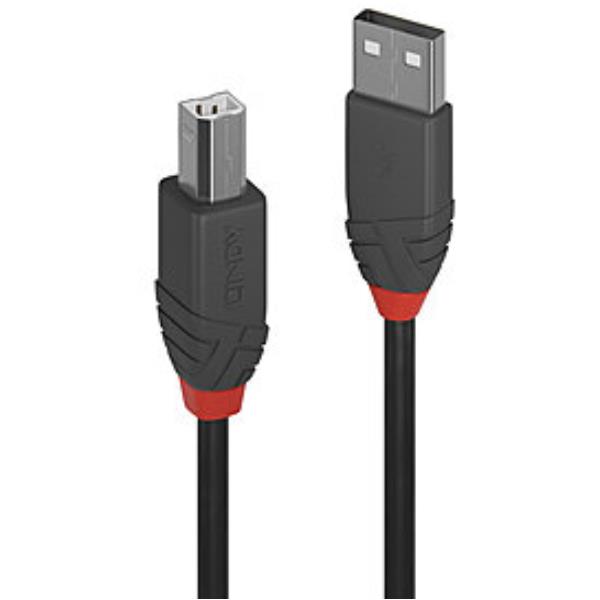 Cavo USB 2.0 A/B Lindy Anthra Line 0.2 Metri Nero - immagine 2