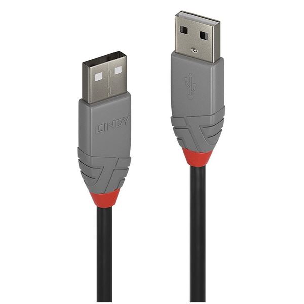 Cavo USB Lindy 2.0 Tipo A a 3.0 Maschio 2 Metri Grigio - immagine 2