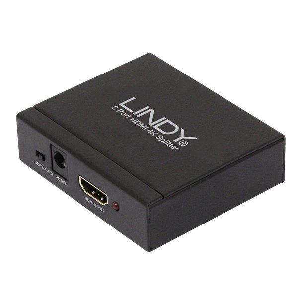 Splitter HDMI Lindy 4K 2 Porte Nero Metallo - immagine 3