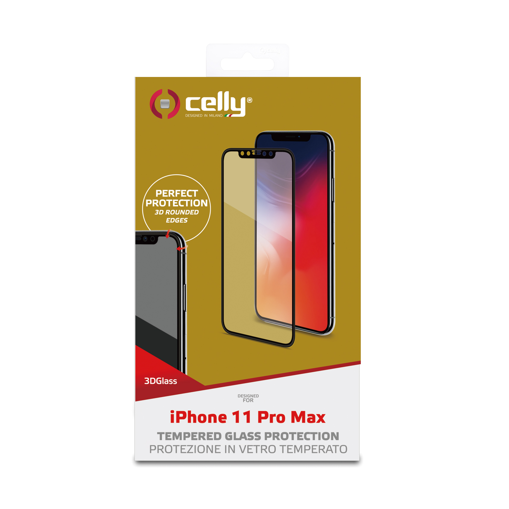 Proteggi Schermo Celly 3D Glass per iPhone 11 Pro Max Vetro Temperato - immagine 2