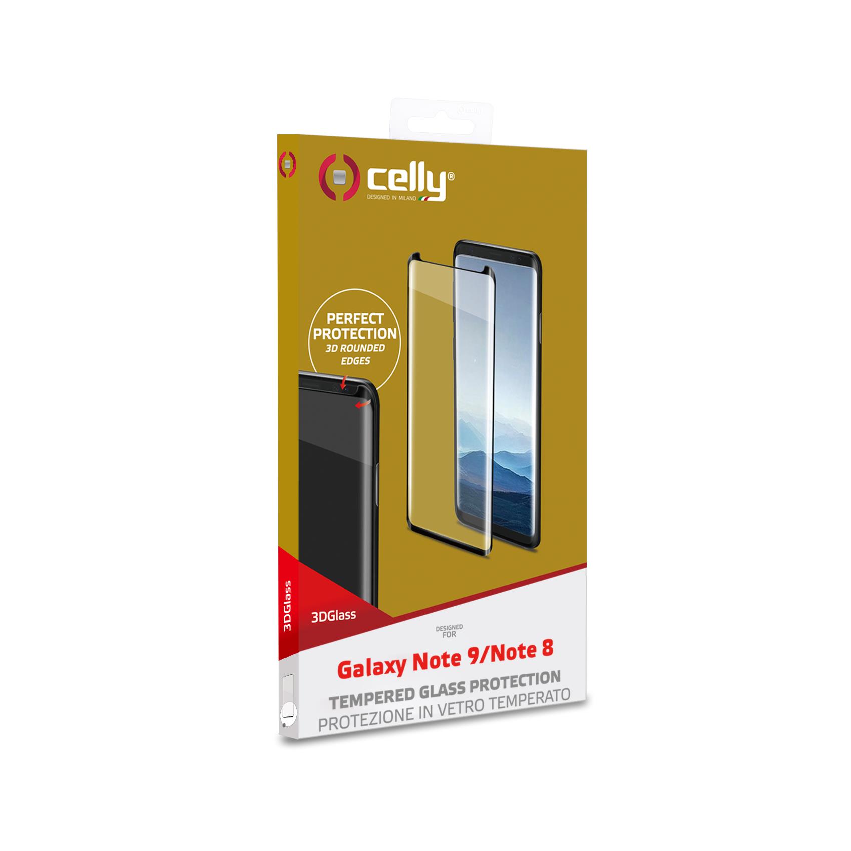 Proteggi Schermo Celly 3D Glass per Samsung Galaxy Note 9 e Note 8 - immagine 4