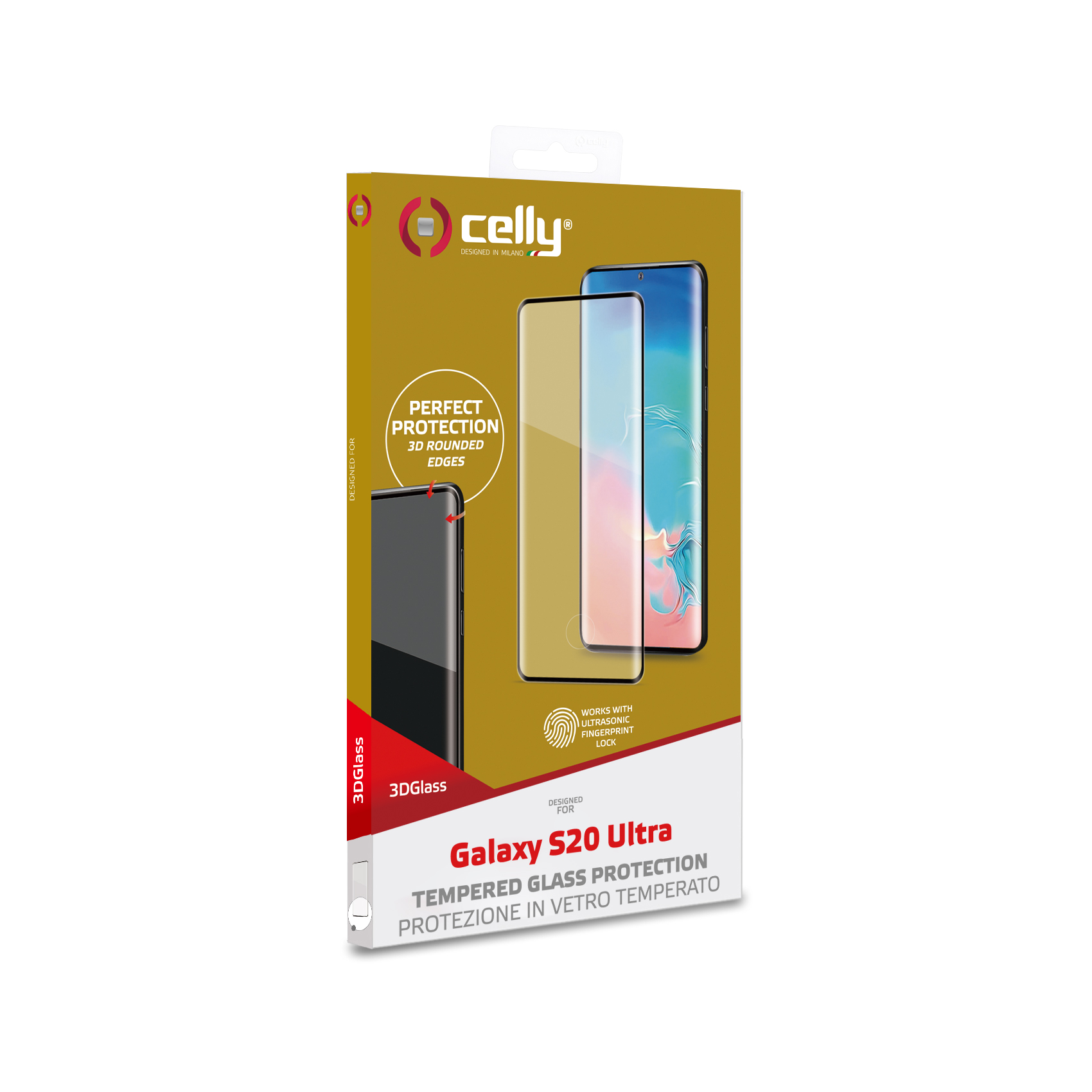 Proteggi Schermo Celly 3D Glass per Samsung Galaxy S20 Ultra - immagine 3