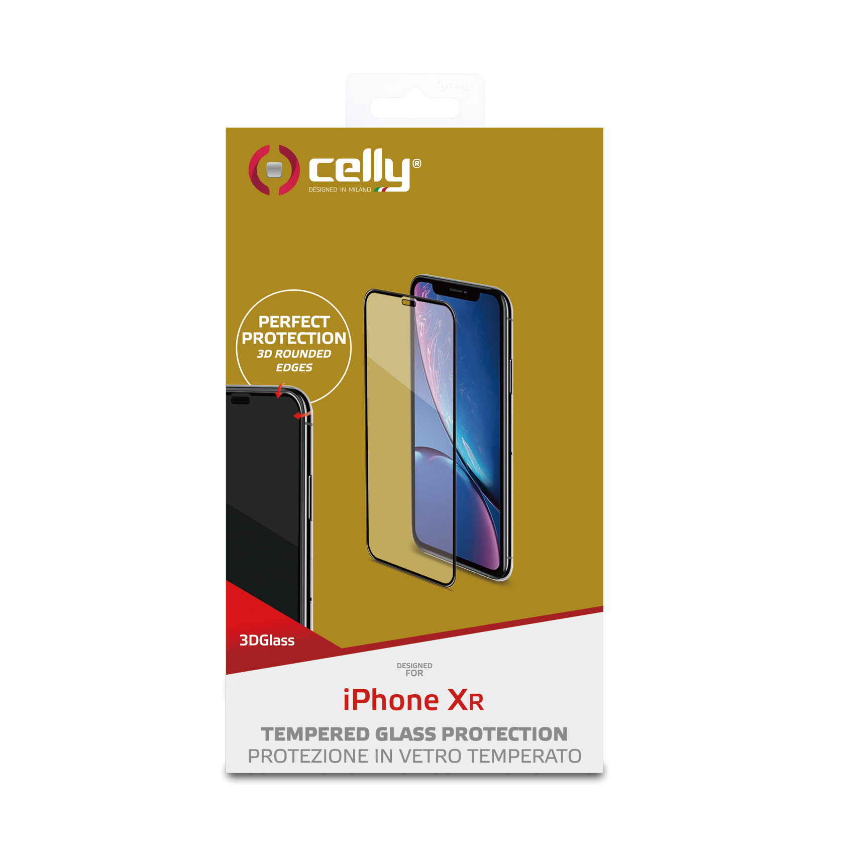 Proteggi Schermo Celly 3D Glass per Apple iPhone XR Vetro Temperato - immagine 3