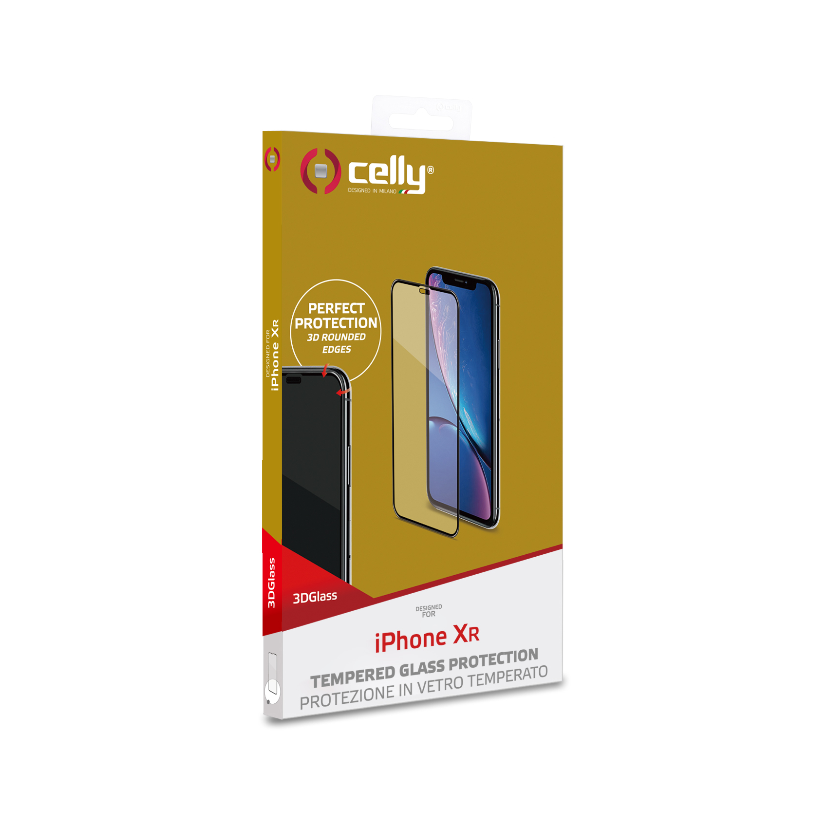 Proteggi Schermo Celly 3D Glass per Apple iPhone XR Vetro Temperato - immagine 4