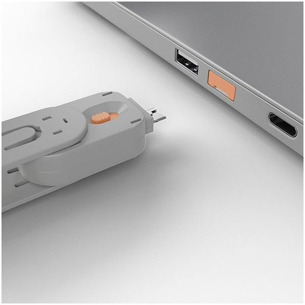 Cavo di Sicurezza Portatile Lindy Blocca Porte USB Arancione con Lucchetto - immagine 5