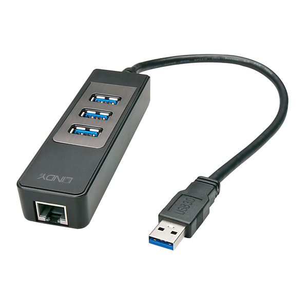 Adattatore USB 3.0 a Ethernet Gigabit Lindy Nero - SKU: 43176 - Immagine 2