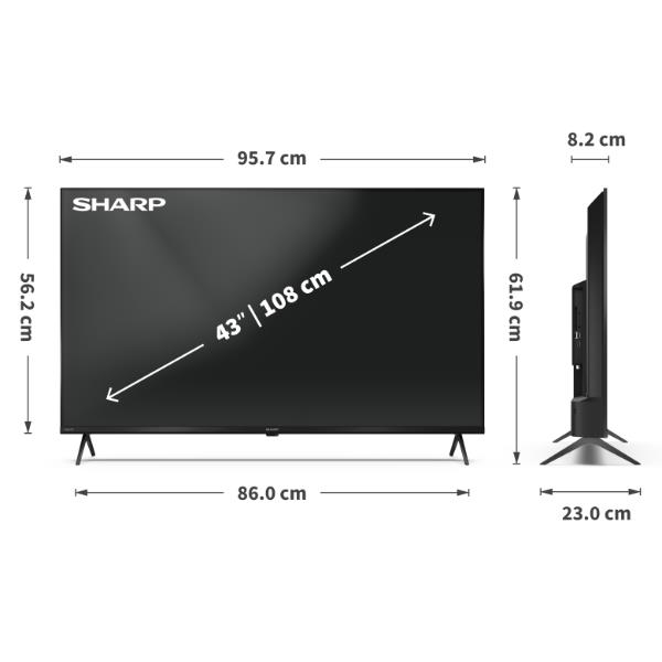 TV Sharp 43" 4K UHD Google TV Smart - immagine 3