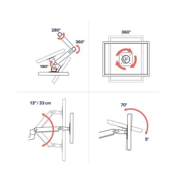 Staffa Doppio Monitor Ergotron LX da Scrivania 27" 18kg - immagine 3