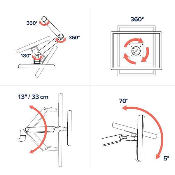 Staffa Monitor Ergotron LX Braccio da Tavolo per Schermi fino a 34 11.3kg - SKU: 45-295-026 - Immagine 2