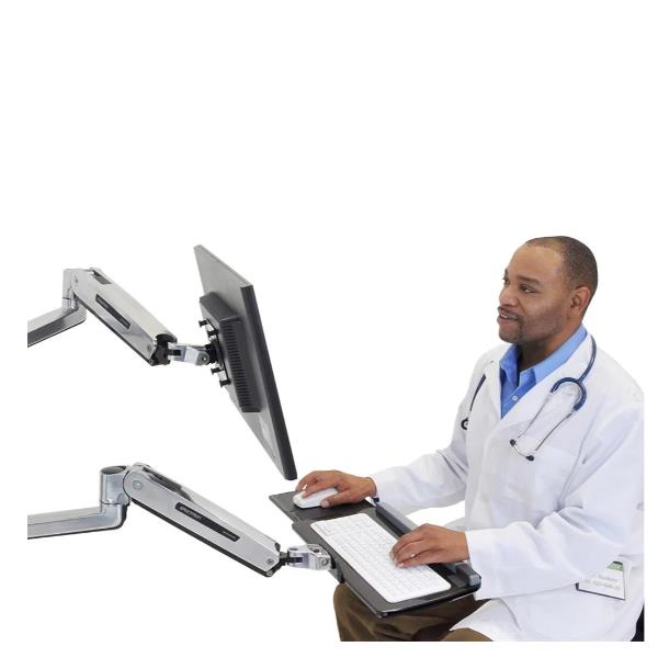 Staffa Monitor Ergotron LX Montaggio a Parete per Lavoro Seduto e in Piedi - immagine 3