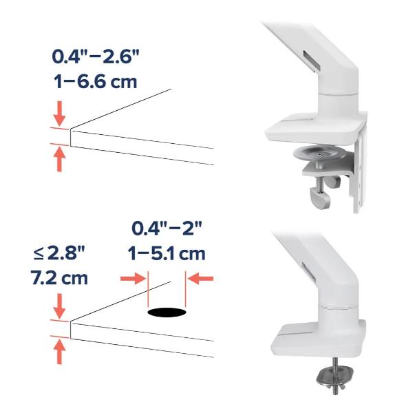 Staffa Monitor Ergotron HX Braccio da Scrivania Bianco 49" 19kg - immagine 8