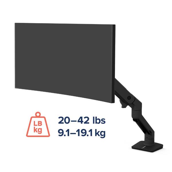Staffa Monitor Ergotron HX Braccio da Scrivania Bianco 49" 19kg - immagine 5