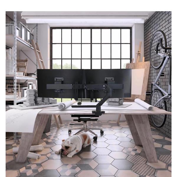 Staffa Doppio Monitor Ergotron HX da Scrivania fino a 32" 15.9kg - immagine 2