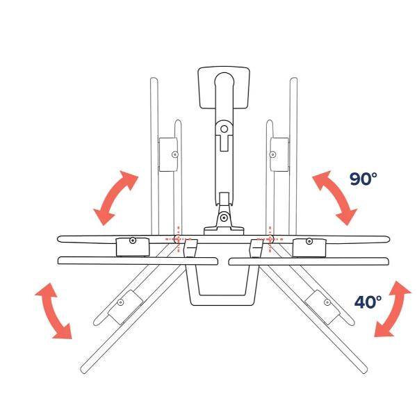 Staffa Doppio Monitor Ergotron HX da Scrivania fino a 32" 15.9kg - immagine 3