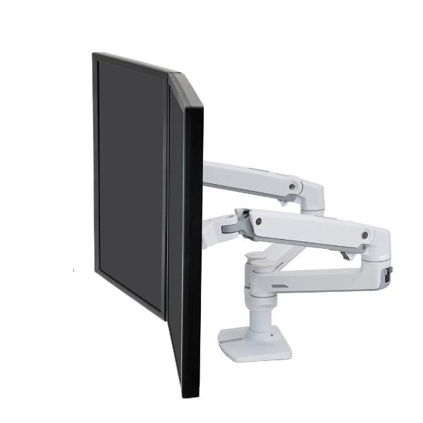 Staffa Doppio Monitor Ergotron LX Bianco per Scrivania fino a 27" - immagine 2
