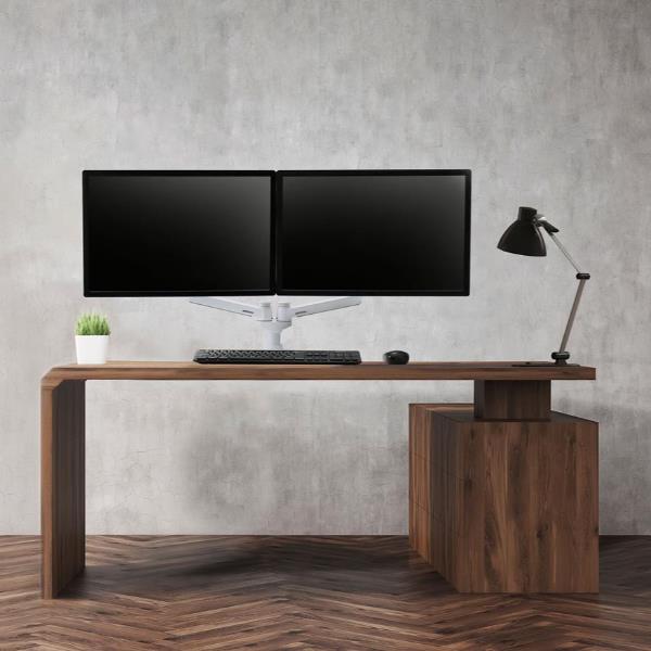 Staffa Doppio Monitor Ergotron LX Bianco per Scrivania fino a 27" - immagine 3