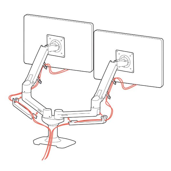 Staffa Doppio Monitor Ergotron LX Bianco per Scrivania fino a 27" - immagine 5