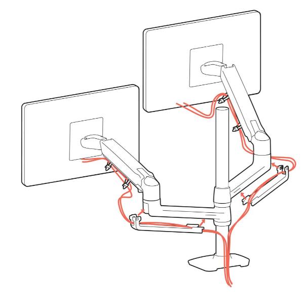 Staffa Monitor Ergotron LX Palo Alto per 2 Schermi Sovrapposti 40" 20kg - immagine 2