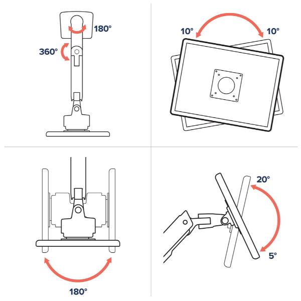 Staffa Monitor Ergotron HX VHD Braccio da Scrivania Bianco 17kg 57" - immagine 4