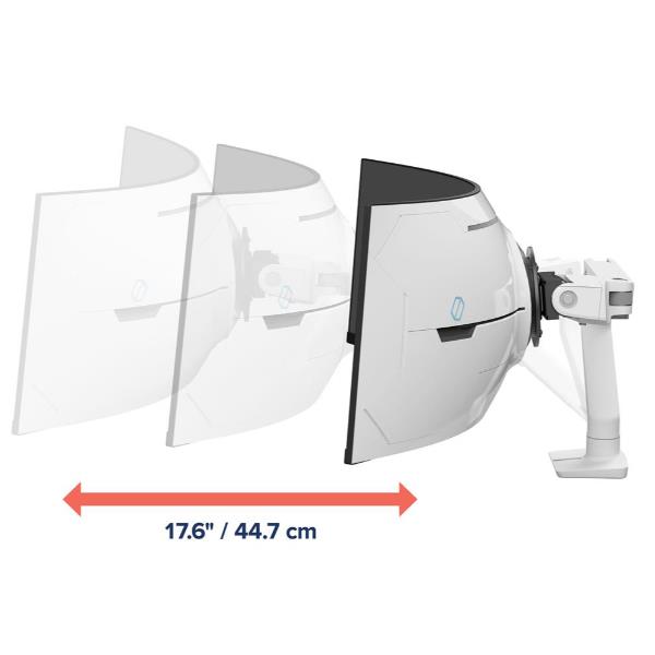 Staffa Monitor Ergotron HX VHD Braccio da Scrivania Bianco 17kg 57" - immagine 8