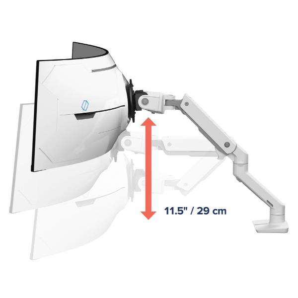 Staffa Monitor Ergotron HX VHD Braccio da Scrivania Bianco 17kg 57" - immagine 9