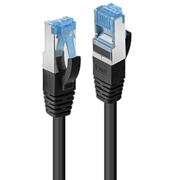 Cavo di Rete Lindy Cat.6A S/FTP 0.5m Nero - immagine 2