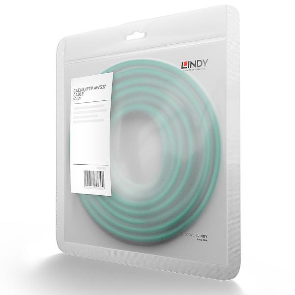 Cavo di Rete Lindy Cat.6 S/FTP Verde 0.3m Patch Cord - immagine 2