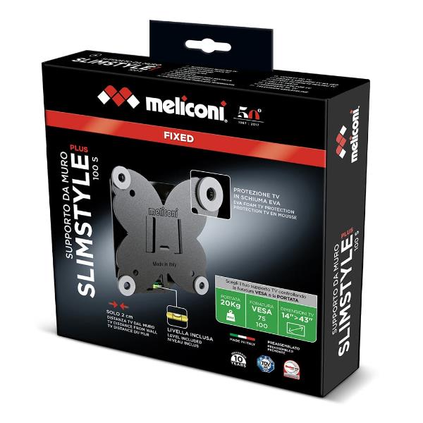 Staffa TV Meliconi Slimstyle Plus 100S per Schermi fino a 43" 14kg - immagine 3