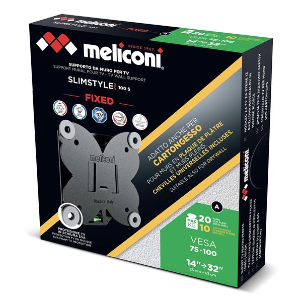 Staffa TV Meliconi Slimstyle Plus 100S per Schermi fino a 43" 14kg - immagine 6
